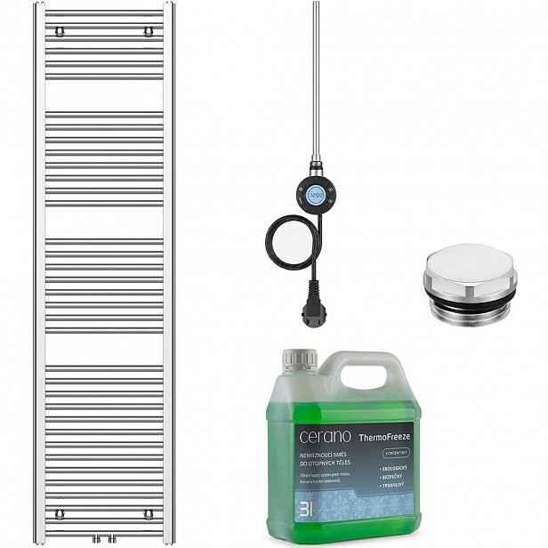 Koupelnový elektrický radiátorový set Benito - WIFI - 600W - chrom - 1700x450 mm