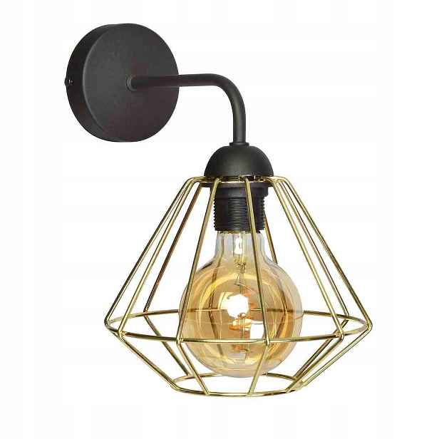 Nástěnná lampa Milagro Lupo MLP6269 Černá Zlatá Loft E27 Kovová
