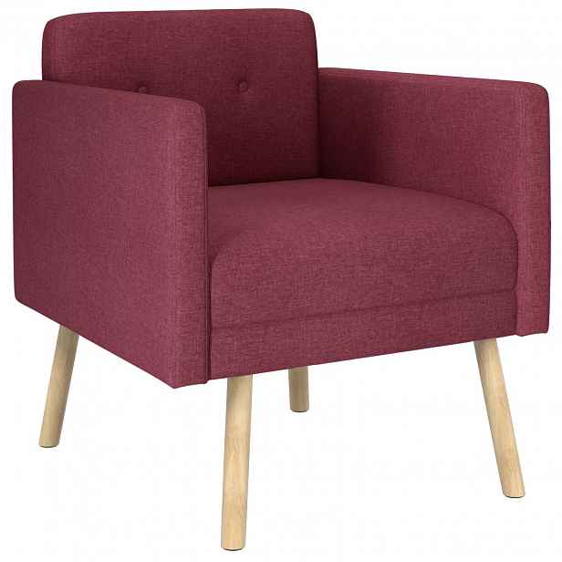 vidaXL Akcentní křeslo Víno Červené Textil