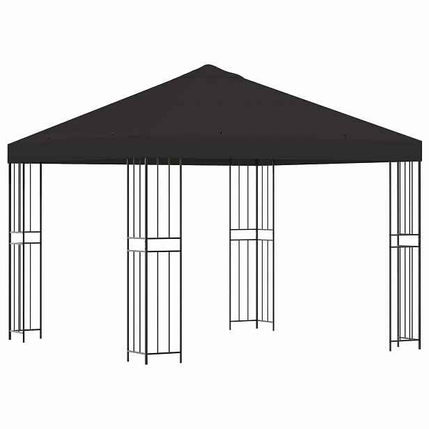 vidaXL Altán 3 x 3 m Antracitová Polyester a ocel 190 gsm