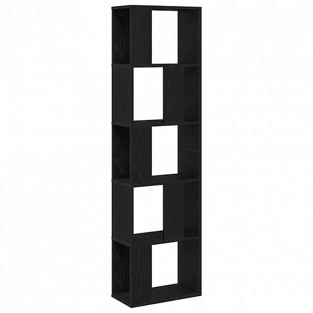 vidaXL knihovna 5.0 úrovní 45 x 23,5 x 162,5 cm Černý dub