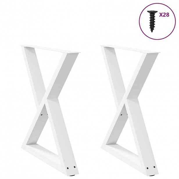 vidaXL Nohy k jídelnímu stolu 2 ks bílé 70 x (72-73,3) cm ocelové