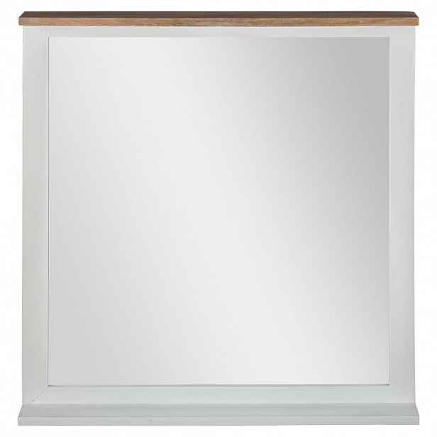 WOMO-DESIGN NÁSTĚNNÉ ZRCADLO 80x76 cm obdélníkové přírodní/bílé s dřevěným rámem ve venkovském stylu
