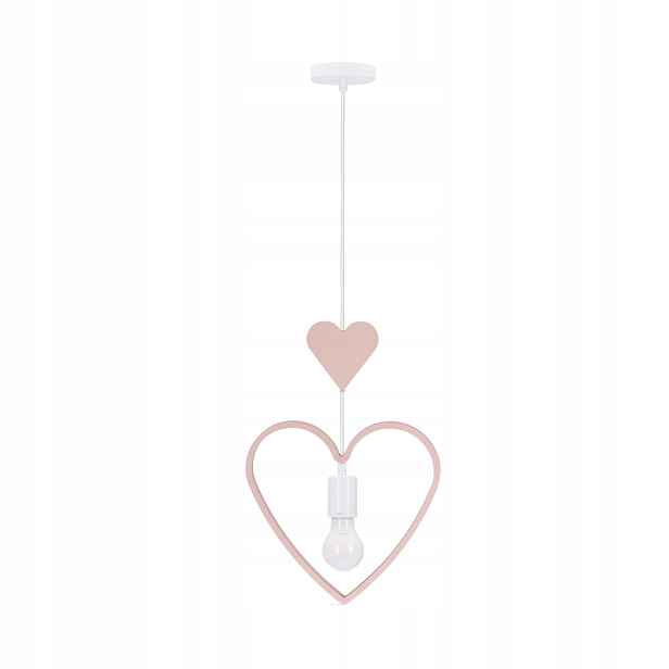 Candellux dětská závěsná lampa srdce bílo-růžová 1xE27 20W