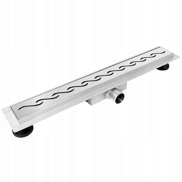 Lineární odtok Balneo 60 cm Wave inox, sifon 55 l/min, nerezová ocel
