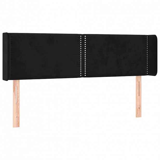 vidaXL Čelo postele typu ušák černé 147x16x78/88 cm samet
