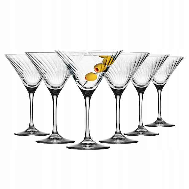 Skleničky na martini Krosno Avant-Garde Lumi na nápoje ryhované 6 Ks