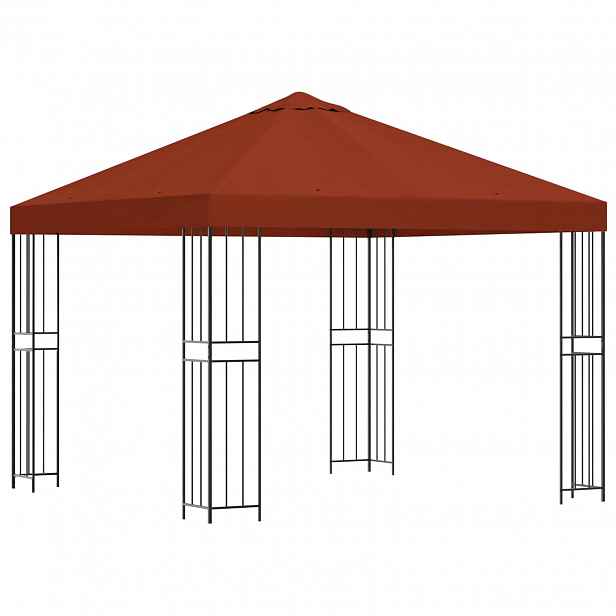 vidaXL Altán 3 x 3 m Cihlová Polyester a ocel 190 gsm