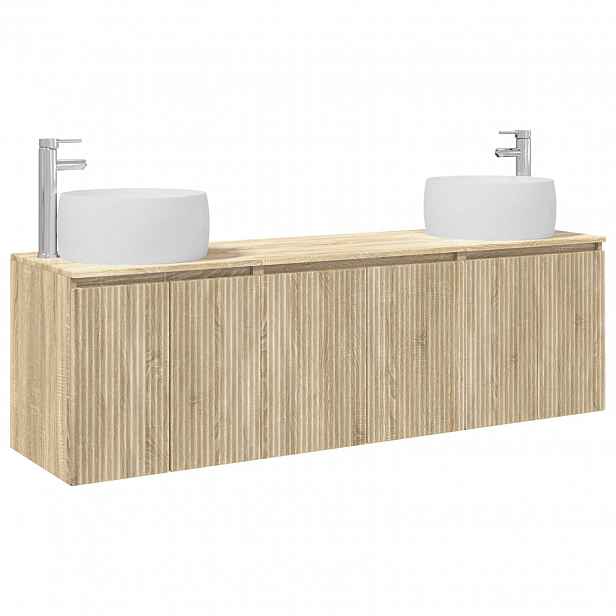 vidaXL Sada koupelnových skříněk 3 ks Dub sonoma 49,5 x 44,5 x 66 cm