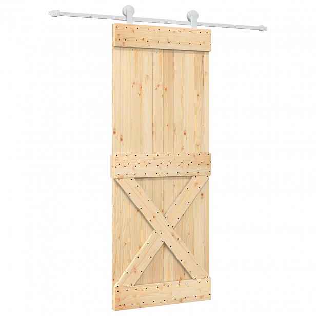 vidaXL Posuvné dveře 80 x 210 cm Masivní borové dřevo (neupravené)