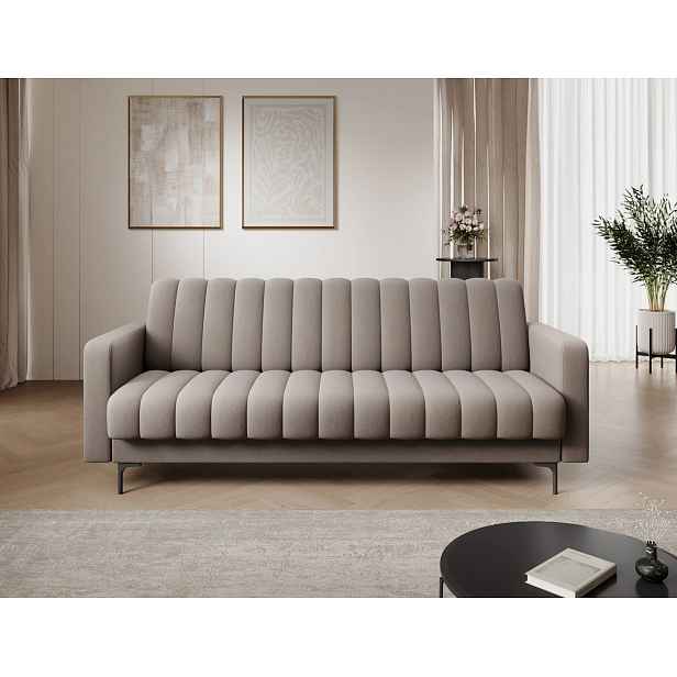 Designová rozkládací pohovka KARSIN - tmavě béžová