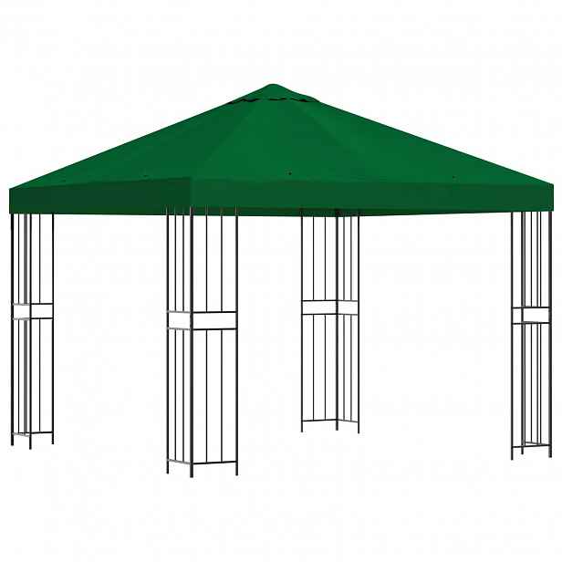 vidaXL Altán 3 x 3 m Zelená Polyester a ocel 190 gsm