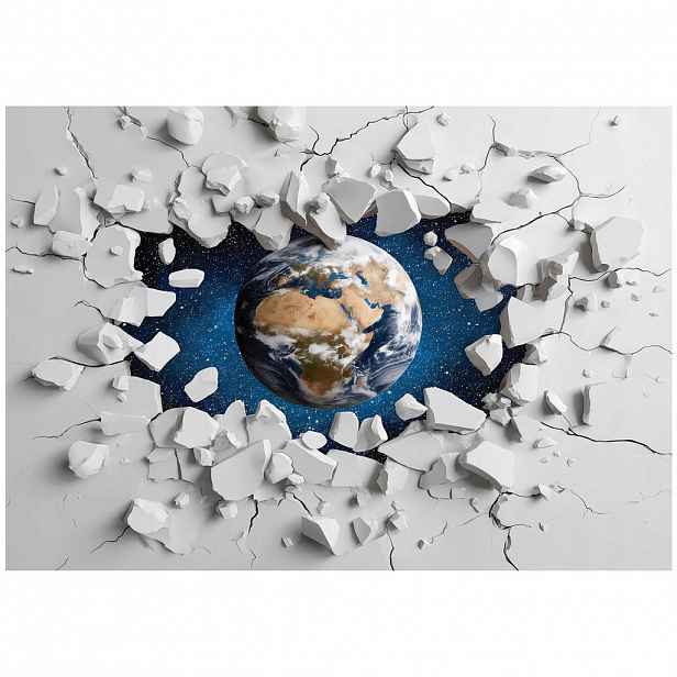 Wallarena 3D fototapeta Earth Grey 150x105 cm