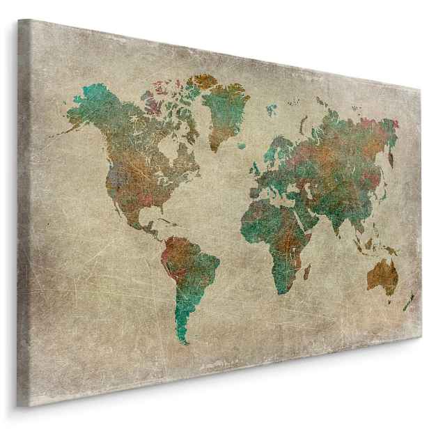 MyBestHome BOX Plátno Vintage Mapa Světa Varianta: 100x70