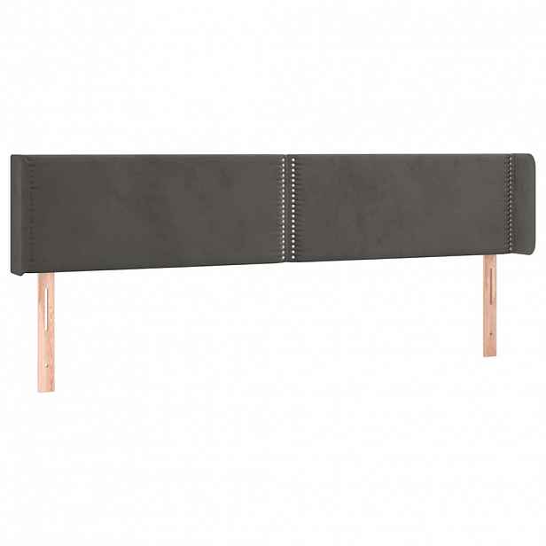 vidaXL Čelo postele typu ušák tmavě šedé 163x16x78/88 cm samet