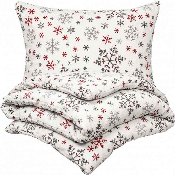 4Home Povlečení mikroflanel Snowflakes, 140 x 200 cm, 70 x 90 cm