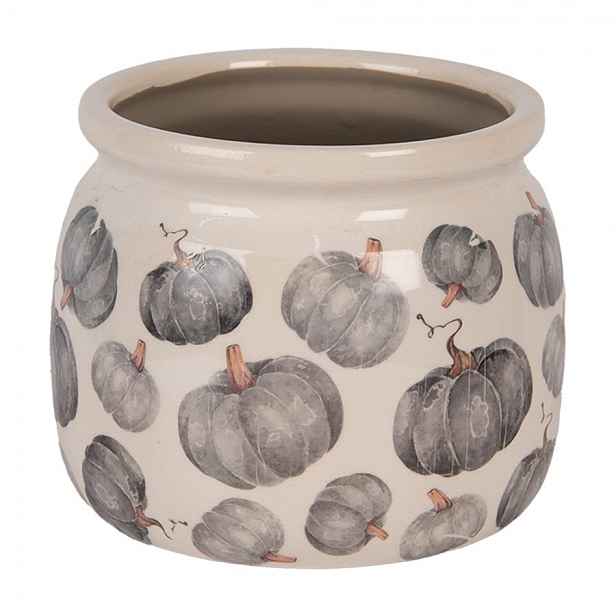 Keramický květináč s dýněmi Country Style Pumpkin M - Ø 16*13 cm Clayre & Eef