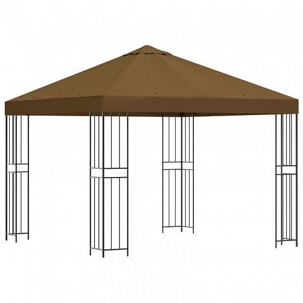 vidaXL Altán 3 x 3 m Taupe Polyester a ocel 190 gsm