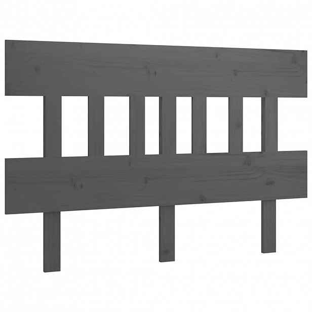 vidaXL Čelo postele šedé 123,5 x 3 x 81 cm masivní borovice