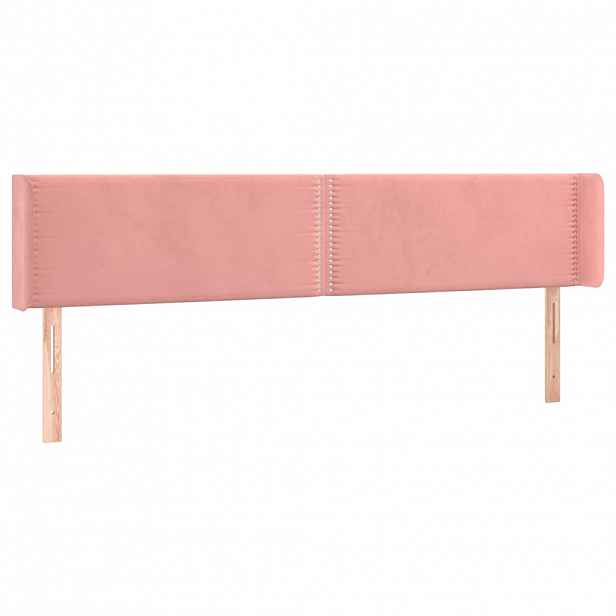 vidaXL Čelo postele typu ušák růžová 163x16x78/88 cm samet