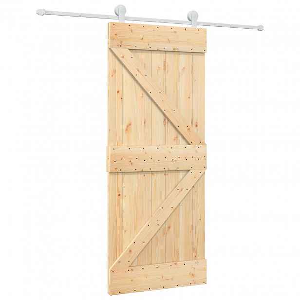 vidaXL Posuvné dveře 85 x 210 cm Masivní borové dřevo (neupravené)