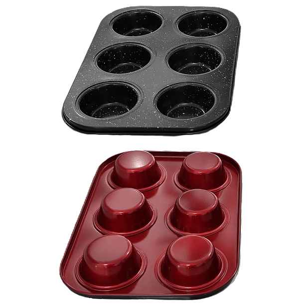 Forma na muffiny Perfect Home 19127 Metal Red – na 6ks, kovová
