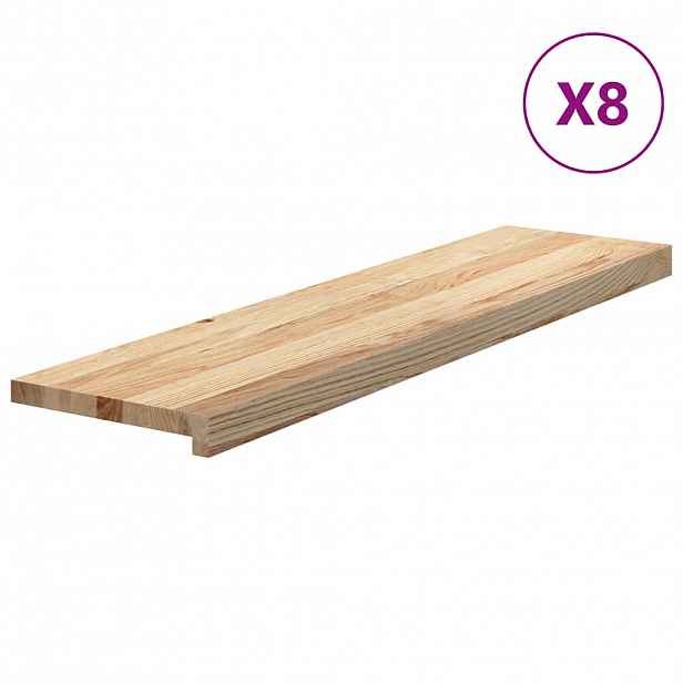 vidaXL Nášlapy na schody 8 ks neošetřené 100x30x2 cm masivní dub
