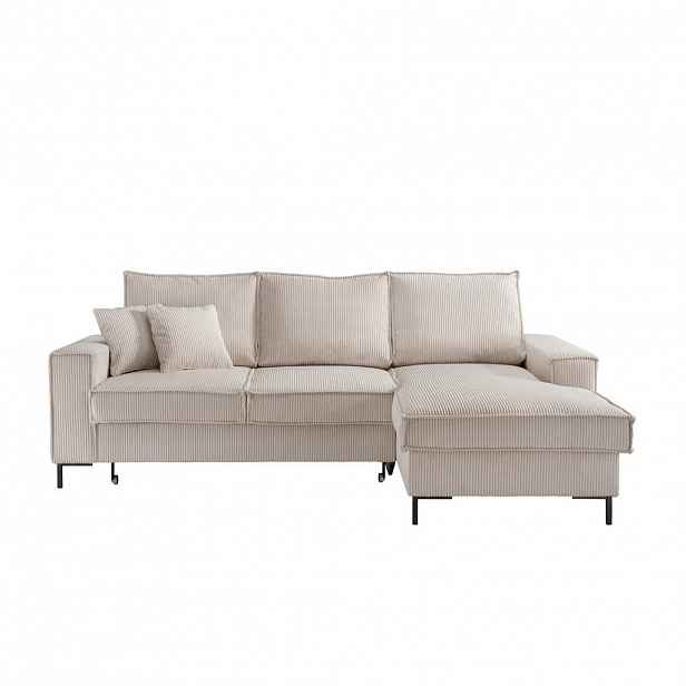 P & B ROHOVÁ SEDAČKA, textil, béžová