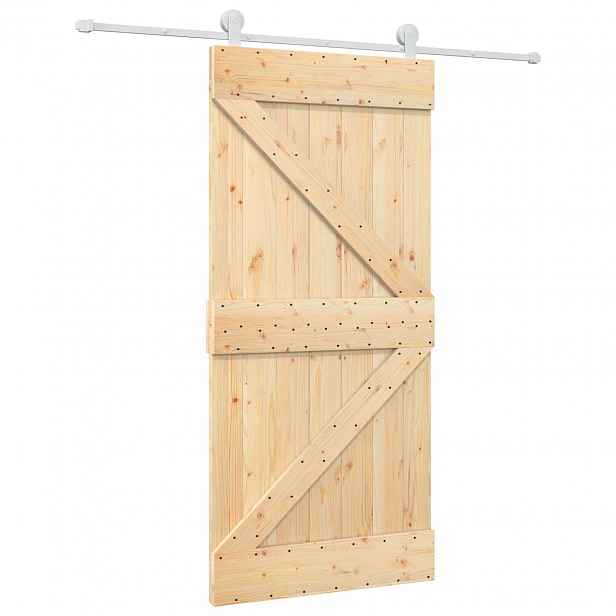 vidaXL Posuvné dveře 95 x 210 cm Masivní borové dřevo (neupravené)