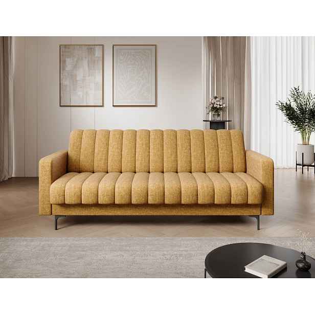 Designová rozkládací pohovka KARSIN - hořčicová