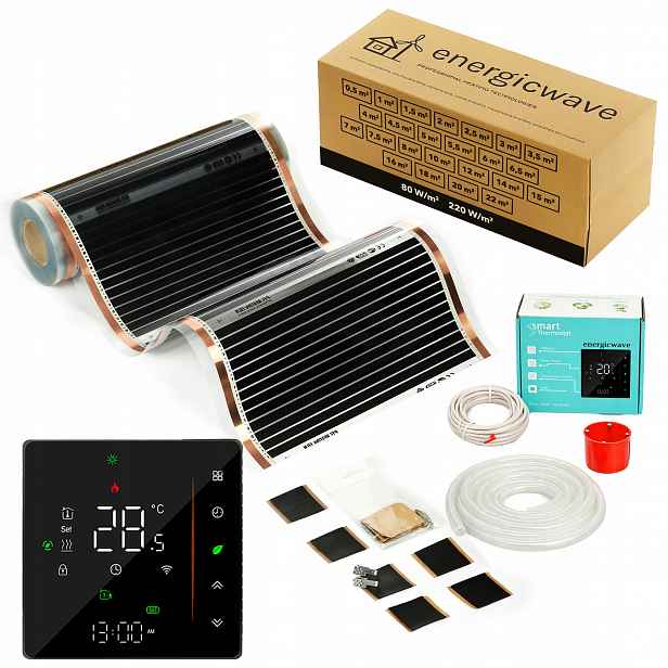 Fólie 220 W, 0,5 m2 s termostatem, elektrické topení