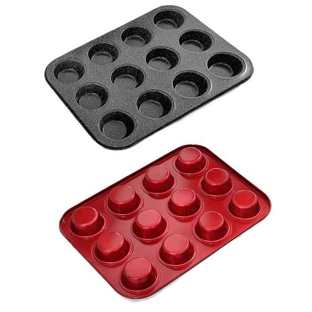 Forma na muffiny Perfect Home 19126 Metal Red – na 12ks, kovová
