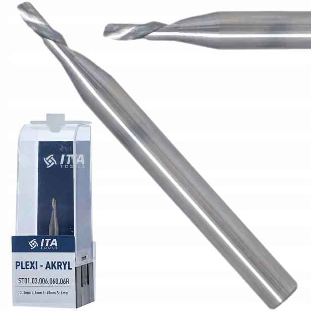 Fréza Vhm Z1 D:3 I:06 L:60 S:6 Rh Plexi Akryl Ita Tools ST01.03.006.060.06RE