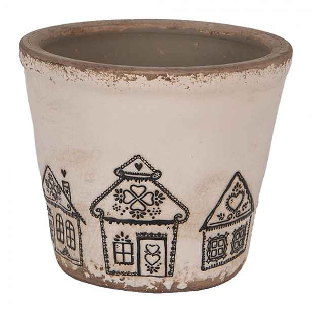Květináč s perníkovými chaloupkami Gingerbread Bliss S - Ø 12*11 cm Clayre & Eef