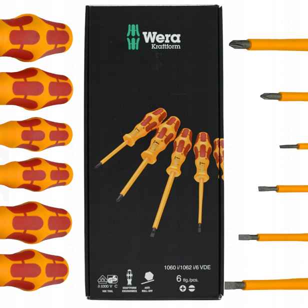 Sada izolovaných šroubováků 6 Ks Wera Kraftform Vde Dárková sada