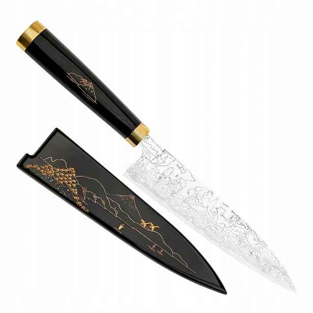 Takeshi Saji Art Fuji Unique Kuty R-2 Japonský Nůž šéfkuchaře 21 cm a Saya