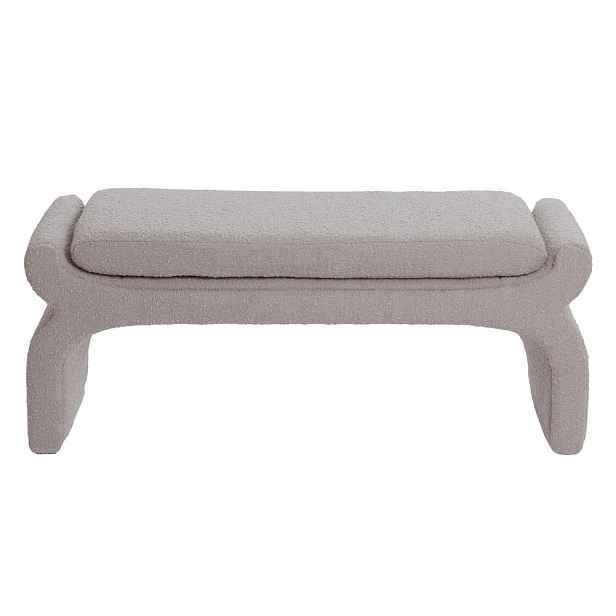 Béžová lavice z textilie bouclé Nafya – Light & Living