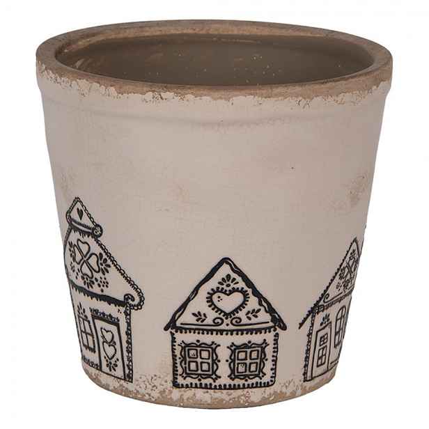 Květináč s perníkovými chaloupkami Gingerbread Bliss M - Ø 15*14 cm Clayre & Eef