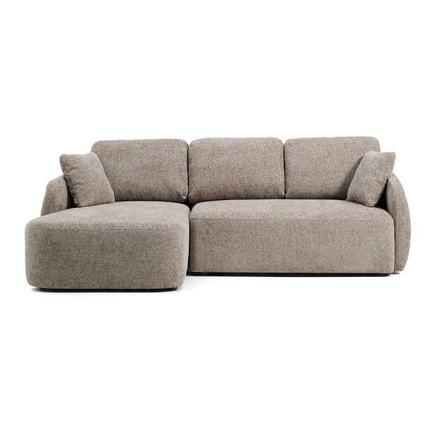 Taupe žinylková rozkládací rohová pohovka (levý roh/s lenoškou) Laira – Kave Home