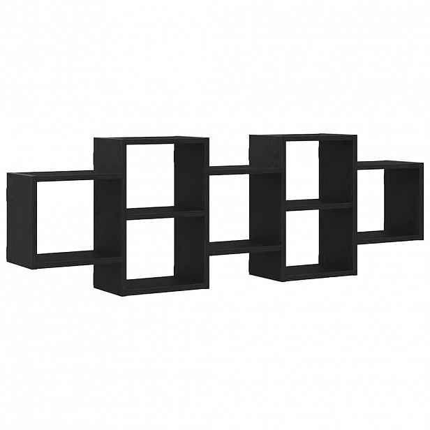 vidaXL Nástěnná police černý dub 129 x 18 x 42 cm, konstrukční dřevo