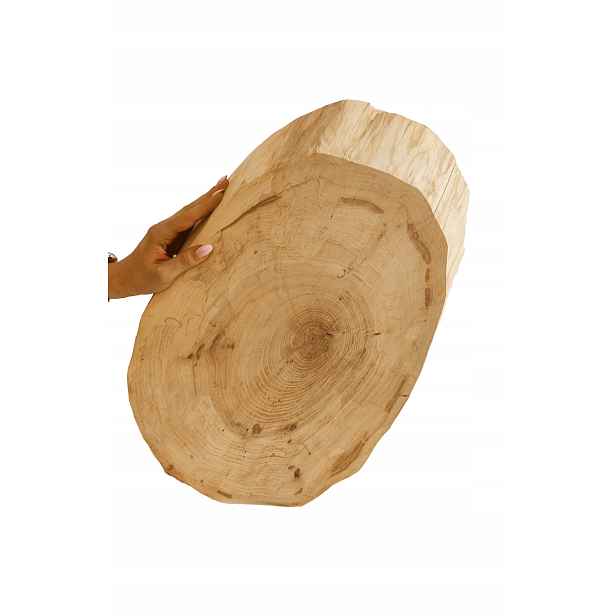 Dřevěný plát na desku stolku Váza na dřevo, délka 50-55 cm, tloušťka 5 cm, broušená bez kůry