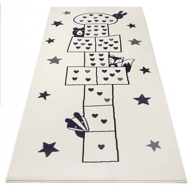 Měkký krémový koberec pro děti, vzor – graw třídy 100 x 250 cm
