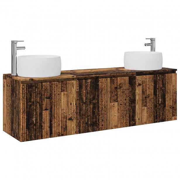 vidaXL Sada koupelnových skříněk 3 ks Staré dřevo 49,5 x 44,5 x 66 cm