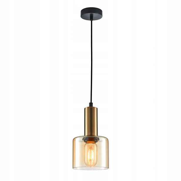 Italux Závěsná lampa Santia mosazná Ø15 cm E27 nastavitelná, sklo