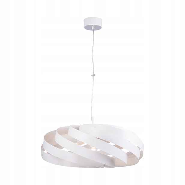 Závěsná lampa bílá kovová, moderní, kulatá, 60 cm nad stůl Zuma Line