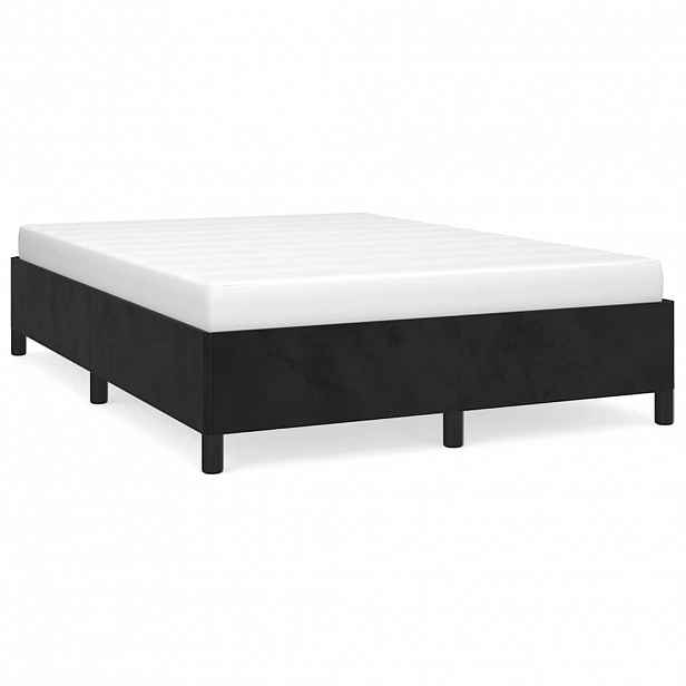vidaXL Rám postele bez matrace černý 140 x 200 cm samet