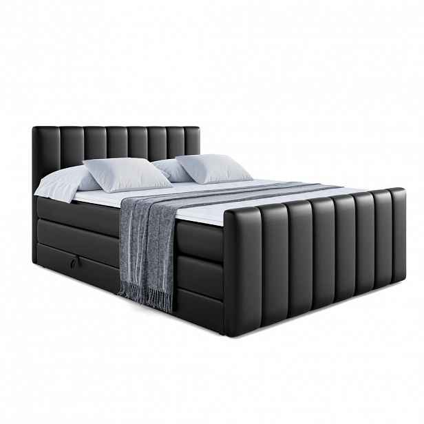 ALTDECOR POSTEL boxspring OTTA-Z KING – 200 x 200 – H3/H4 – vysoce lesklá černá