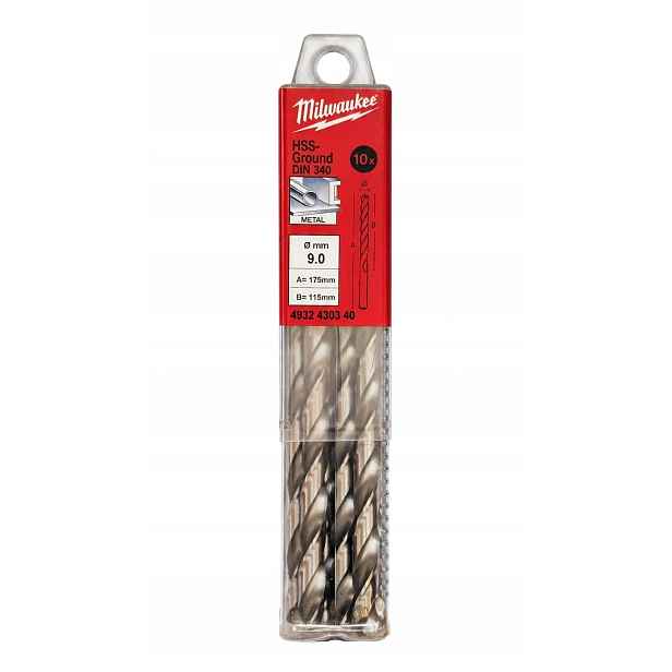 Dlouhé vrták do kovu 9 mm 115 175 mm 10 Ks Milwaukee