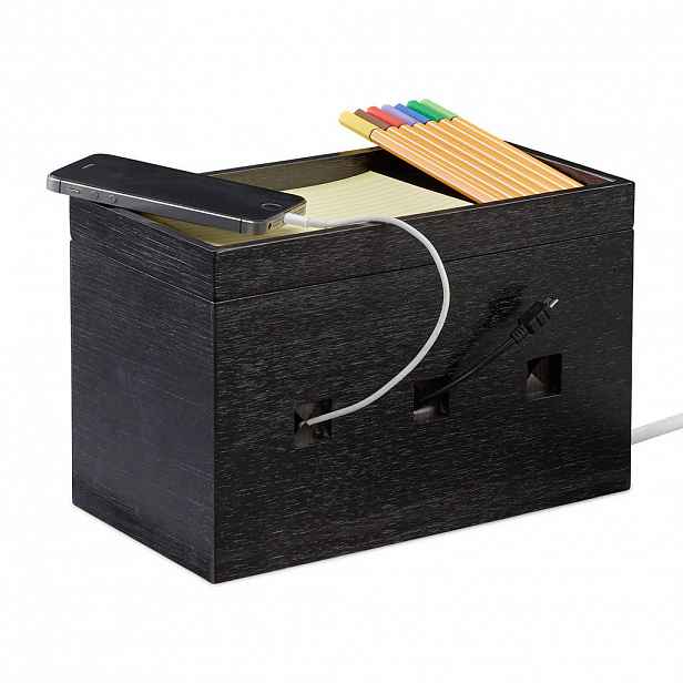Relaxdays BOX Černá bambus na kabely