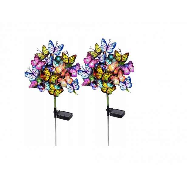 Solární Zahradní Led Lampa Solární motýli dekorativní venkovní 2 ks